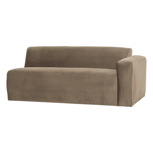 Bank velours taupe 2-zits rechts