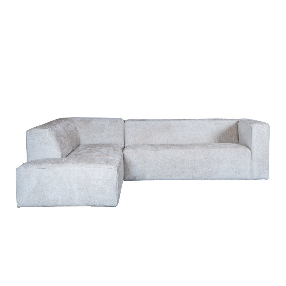 Hoekbank chenille wit links
