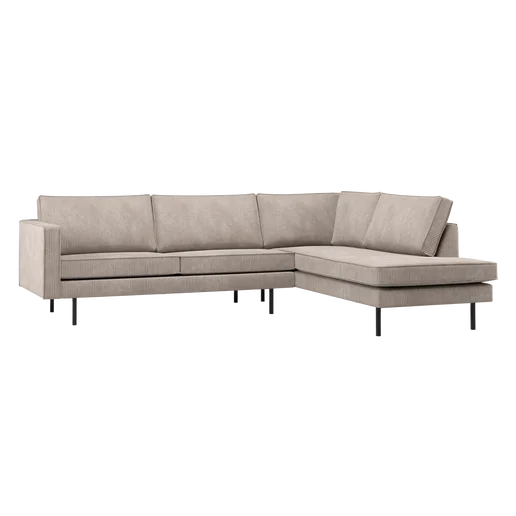 Hoekbank bruin rechts 266 × 85 cm hoog