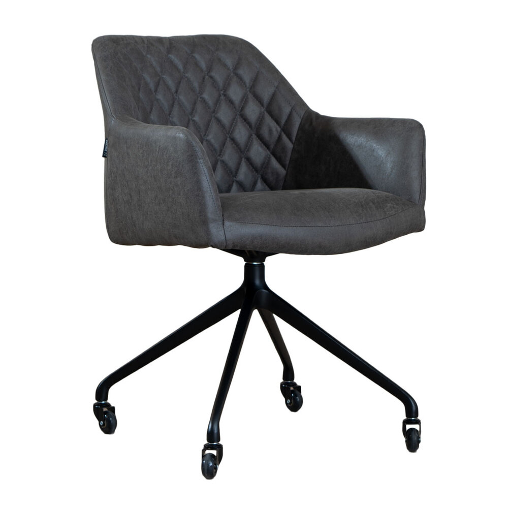 Stoel Valna eco-leer antraciet 58 cm