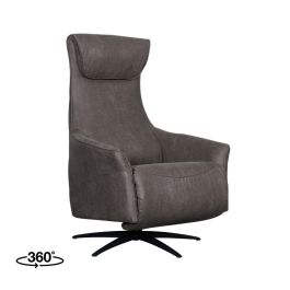 Fauteuil microsuede antraciet 1 74 × 112 cm hoog