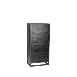 Kast mangohout zwart 50 × 105 cm hoog