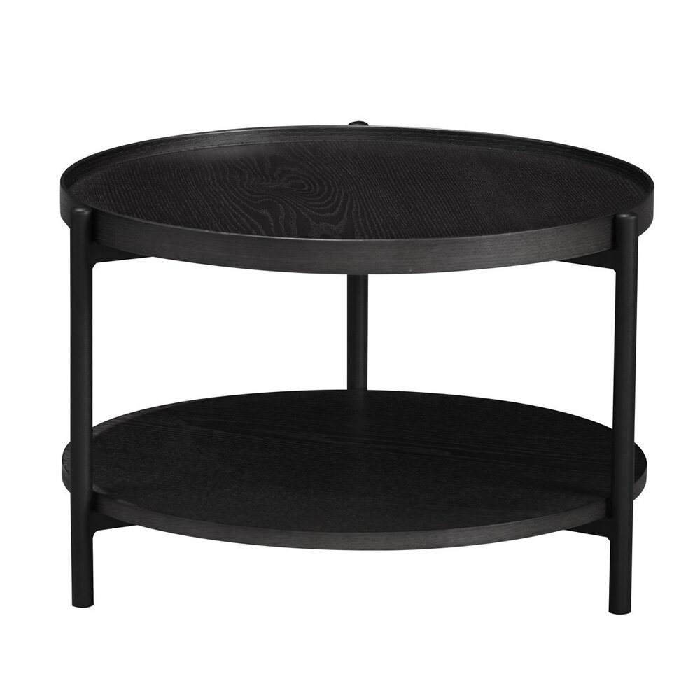 Salontafel Aren eikenfineer zwart eiken rond Ø58 cm