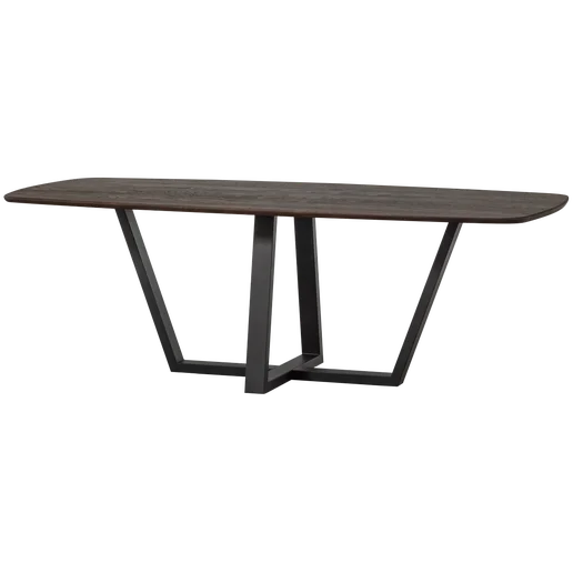 Eettafel eiken bruin 220 × 75 cm hoog