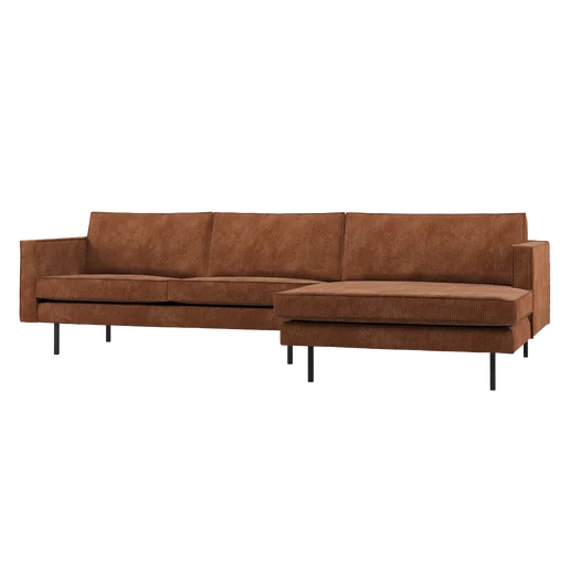 Chaise longue bruin rechts 300 × 85 cm hoog