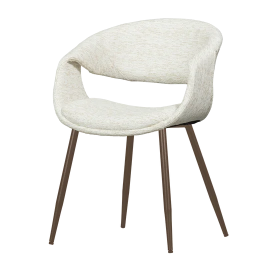 Eetkamerstoel polyester naturel 57 × 78 cm hoog