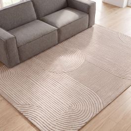 Vloerkleed polyester taupe 2