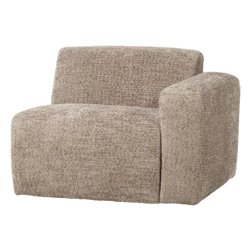 Bank wol beige 1-zits rechts 105 cm
