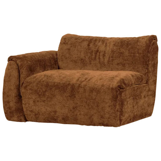 Bank polyester bruin 1-zits links