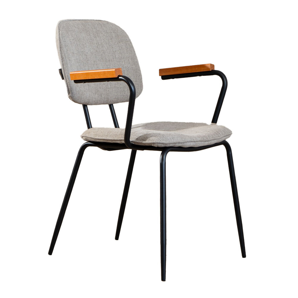 Stoel gerecycled polyester taupe 58 cm