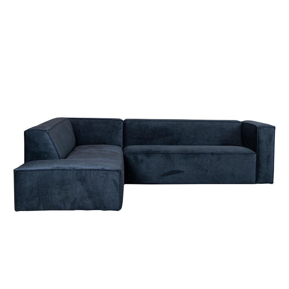 Hoekbank polyester zwart links 266 cm