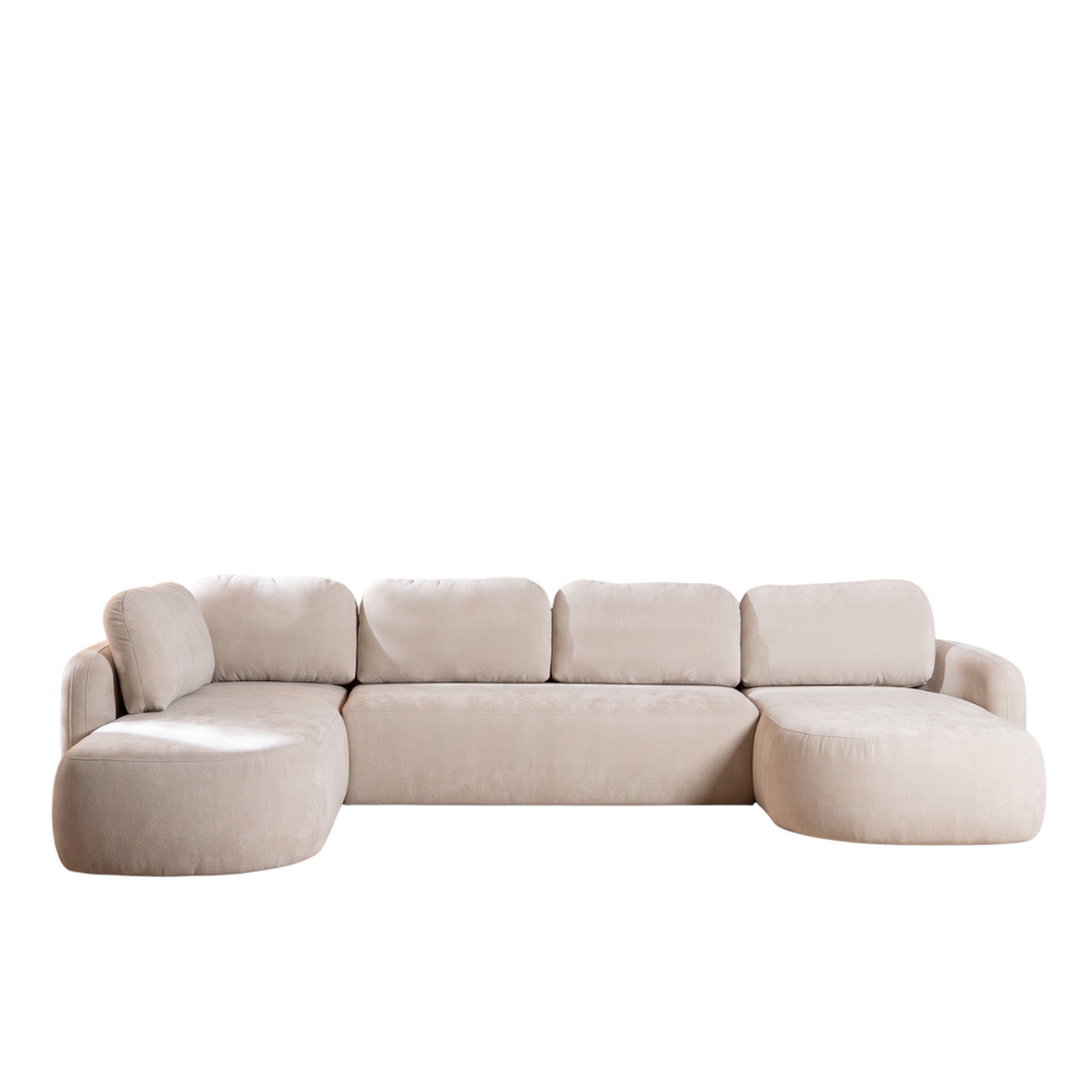 Hoekbank ja beige 6-zits