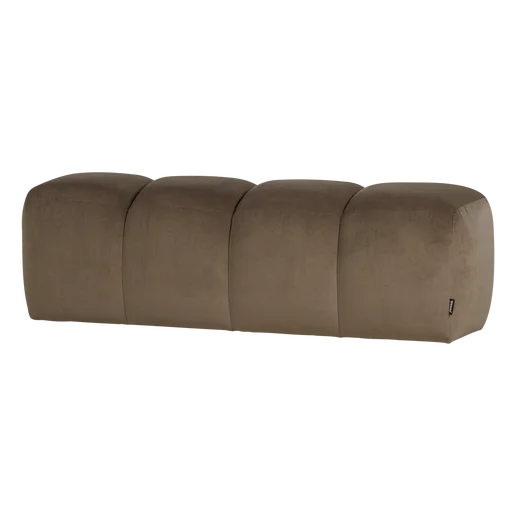 Bank velours 164 cm 164 × 49 cm hoog
