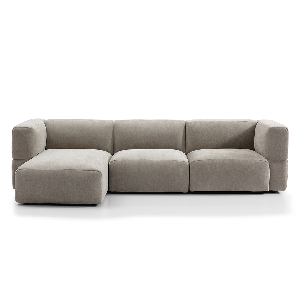Hoekbank ja taupe 3-zits links