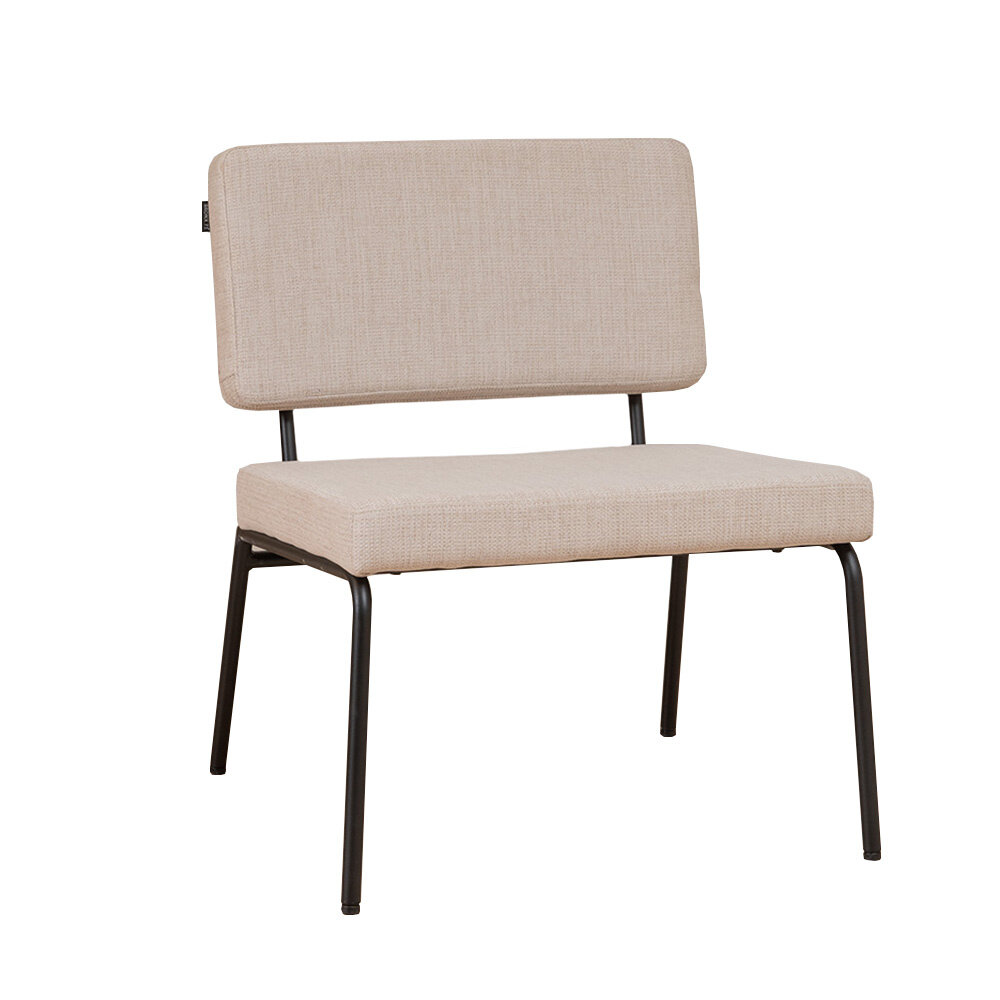 Fauteuil gerecycled polyester beige 65 cm