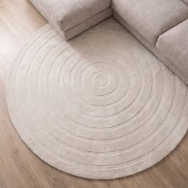 Vloerkleed polyester ivoor 150 cm