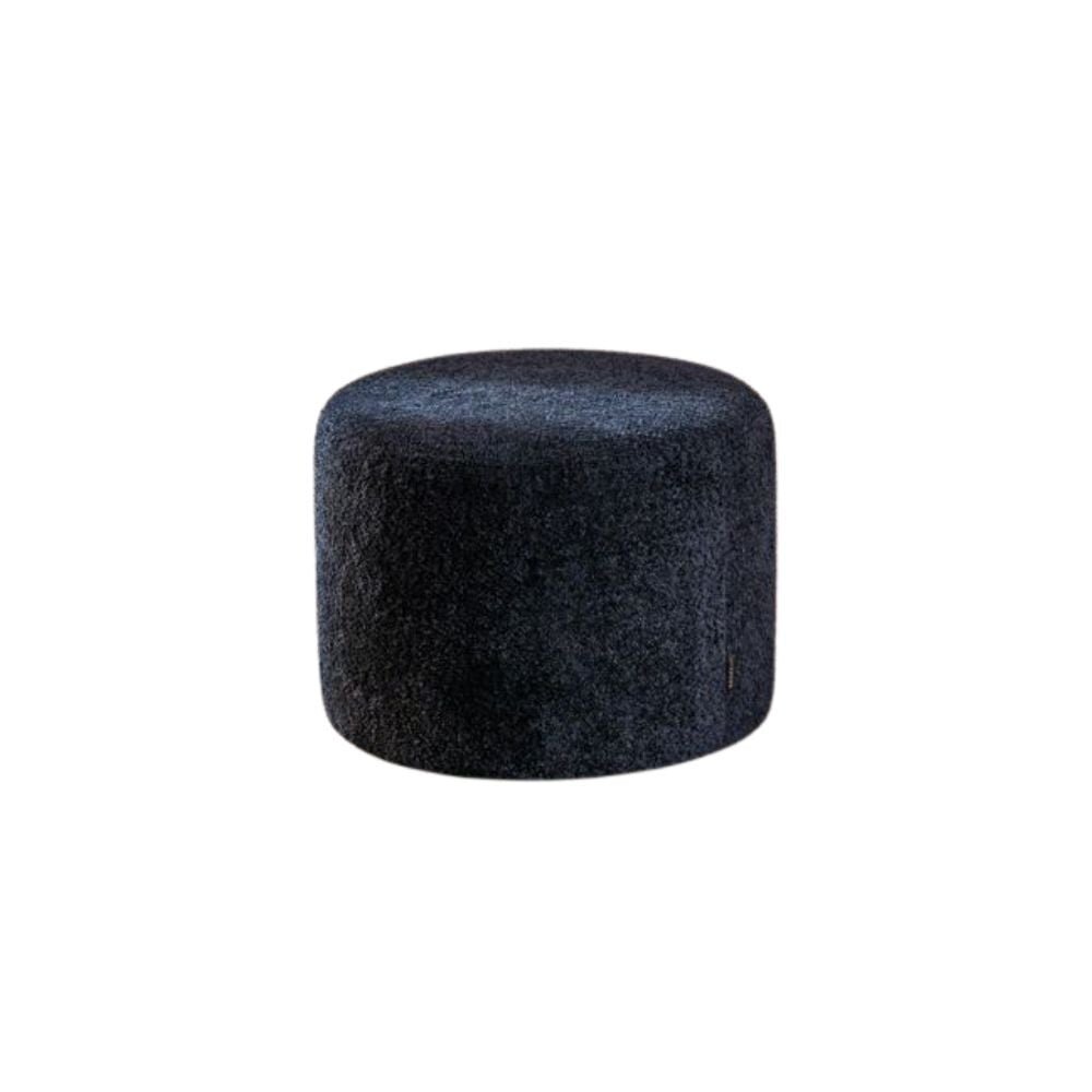 Poef bouclé zwart 50 cm