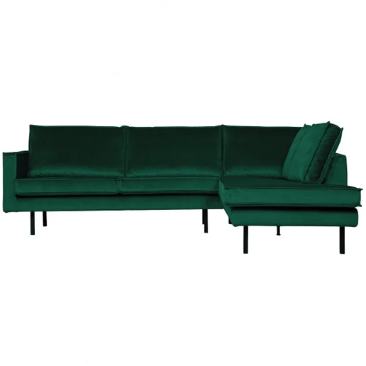 Hoekbank Ila velours groen rechts