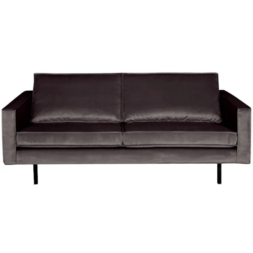 Bank velours grijs 5-zits 190 cm