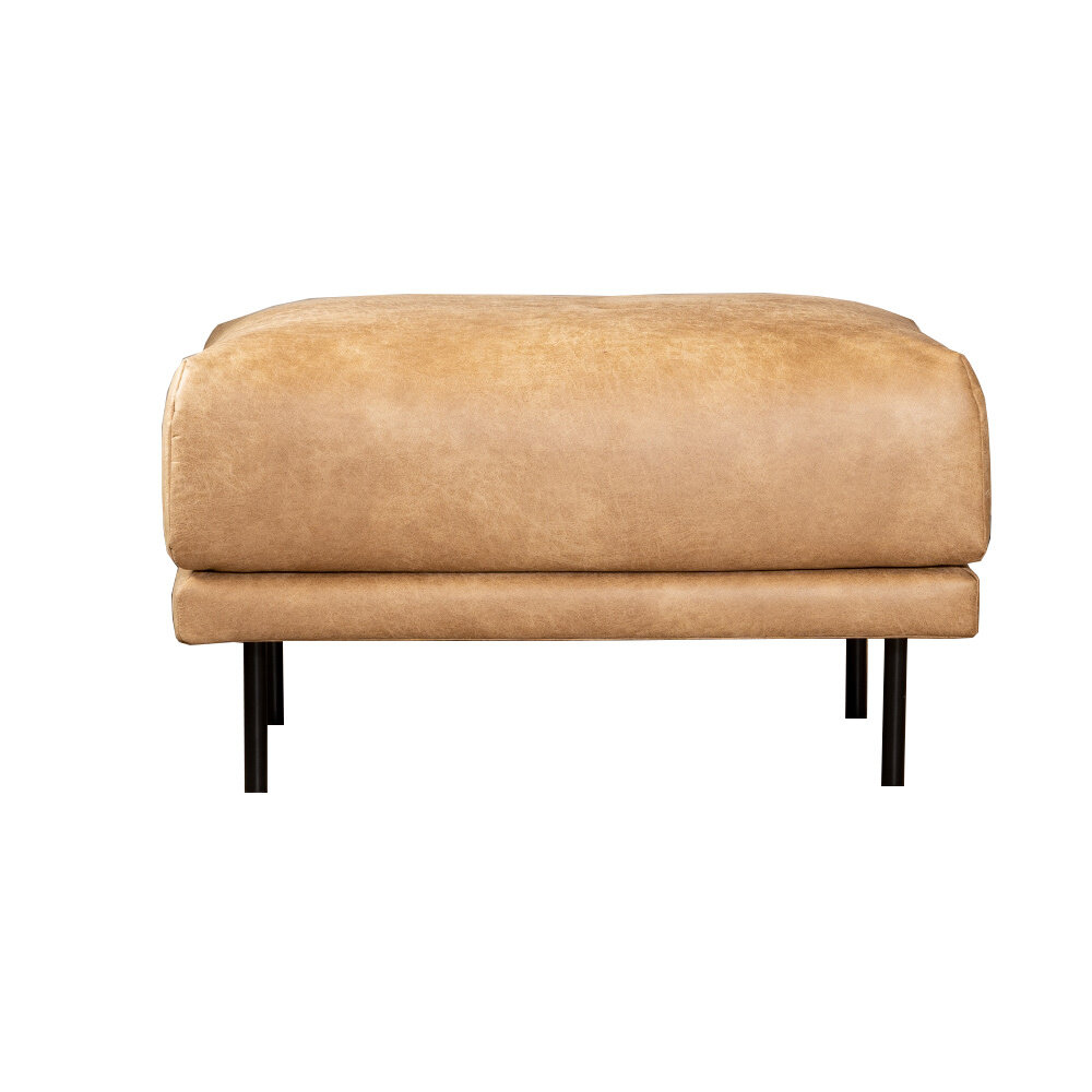 Poef eco-leer beige 90 cm