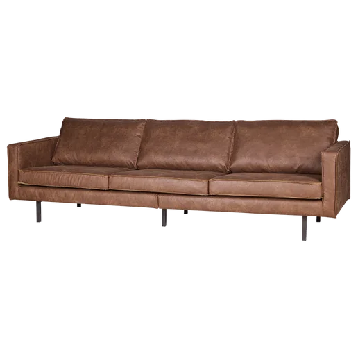 Bank bruin 3-zits 277 × 85 cm hoog