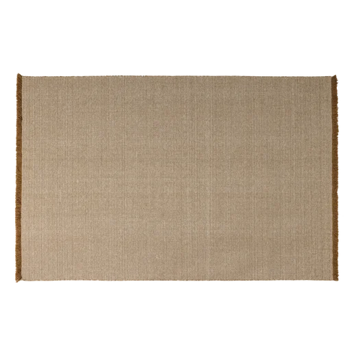 Vloerkleed wol bruin 170 × 1 cm hoog