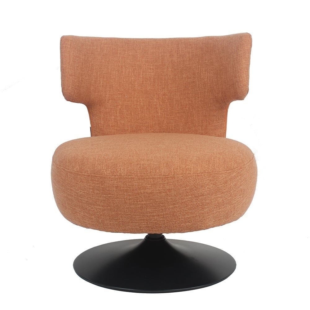 Fauteuil stof koper draaibaar