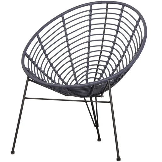 Loungestoel kunststof zwart
