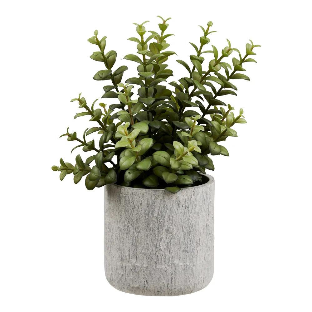 Kunstplant kunststof grijs 23 cm