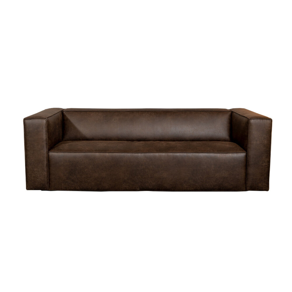 Bank Levan eco-leer bruin 3-zits