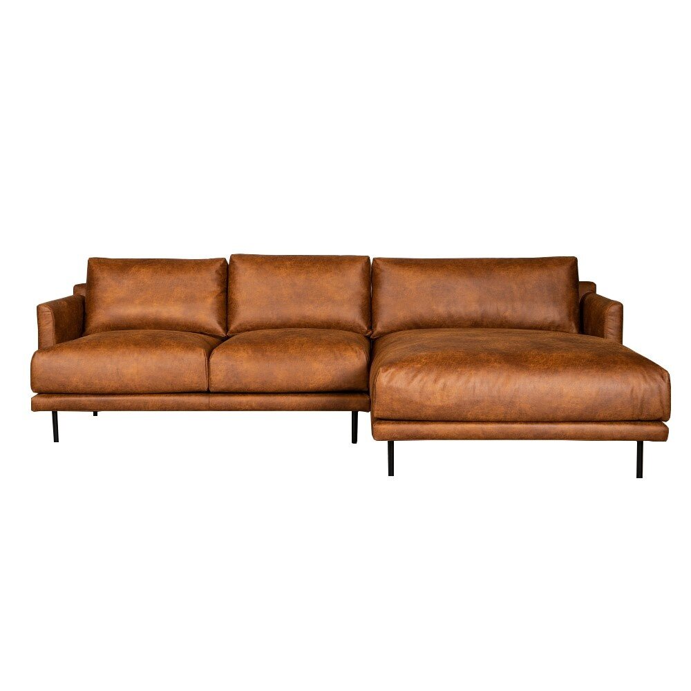 Hoekbank Rosla eco-leer cognac rechts