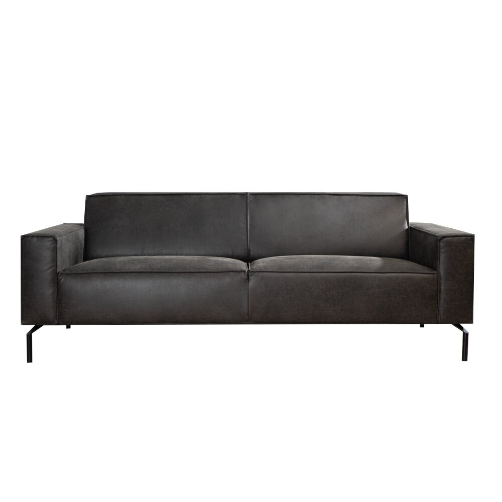 Bank eco leer antraciet 3-zits