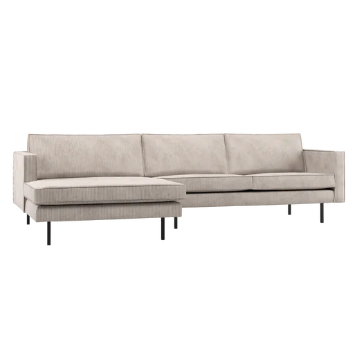 Chaise longue beige links 300 × 85 cm hoog