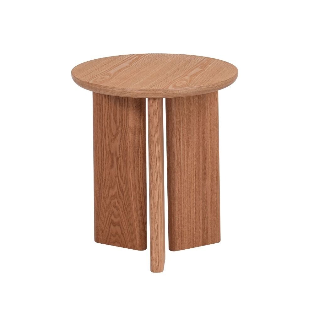 Bijzettafel MDF + eikenfineer naturel eiken Ø40 cm