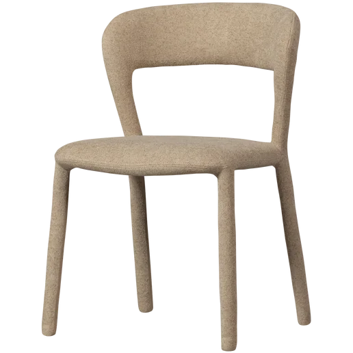 Eetkamerstoel geweven stof beige 51 cm