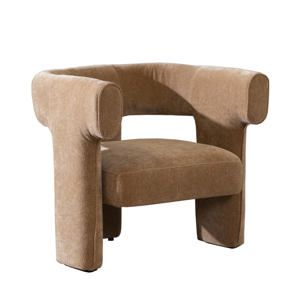 Fauteuil Lano chenille terracotta 80 cm