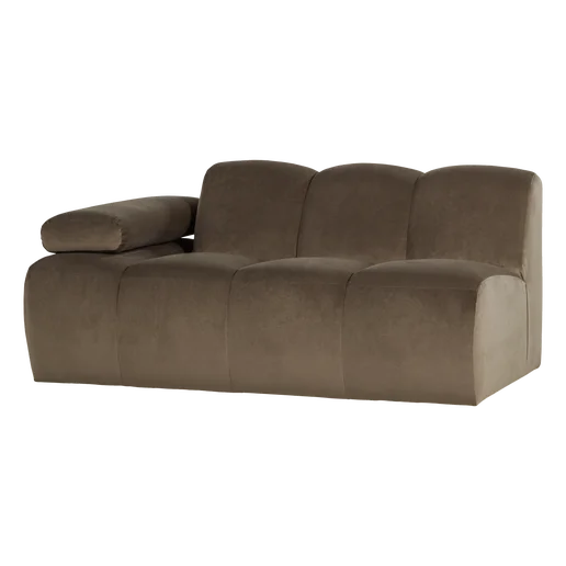 Bank Delen velours 5-zits links 164 cm