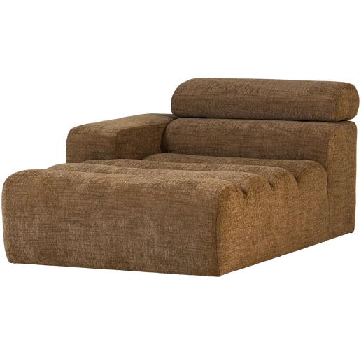 Chaise longue bruin links 109 × 86 cm hoog