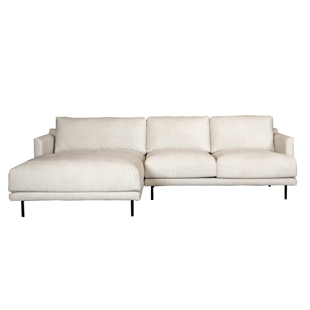 Hoekbank Novar polyester wit links 290 cm