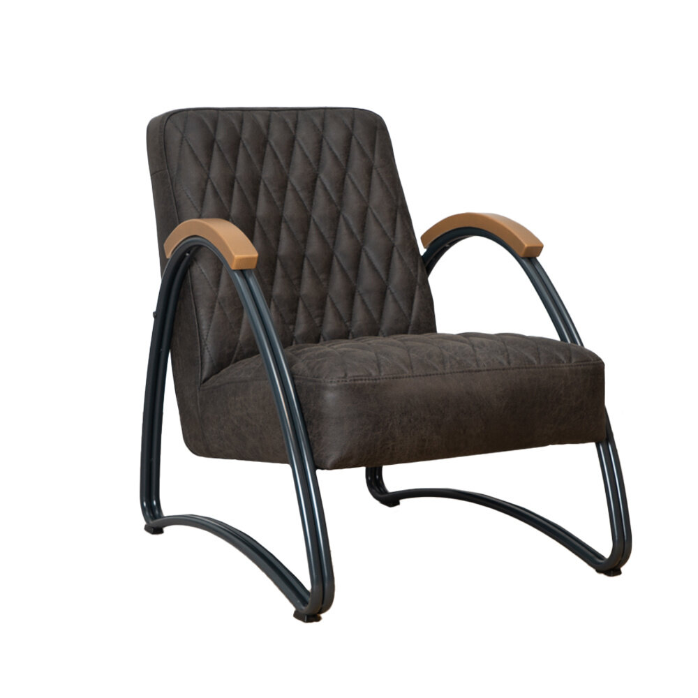 Fauteuil eco-leer antraciet 63 cm