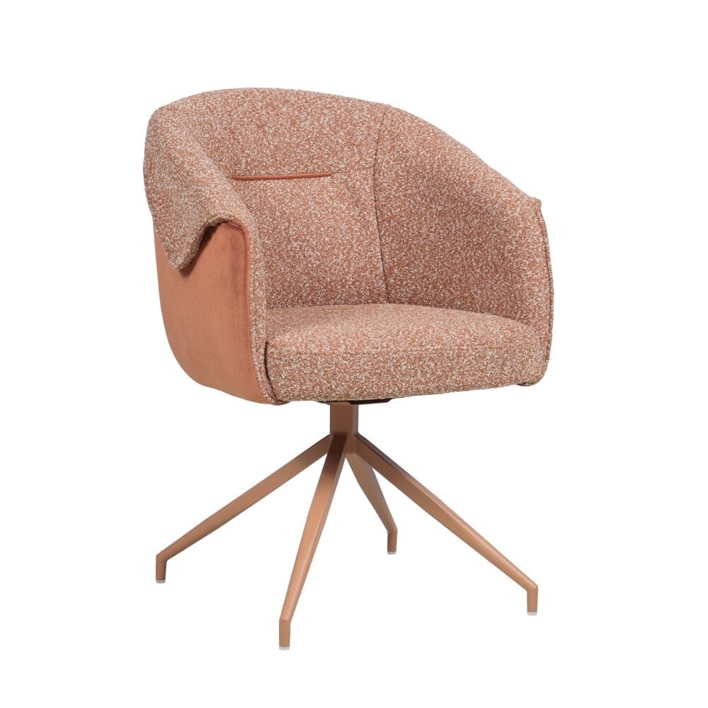 Stoel polypropyleen polyester terracotta draaibaar