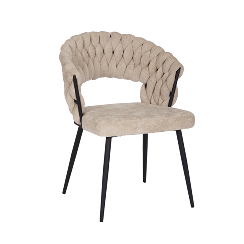 Eetkamerstoel metaal beige