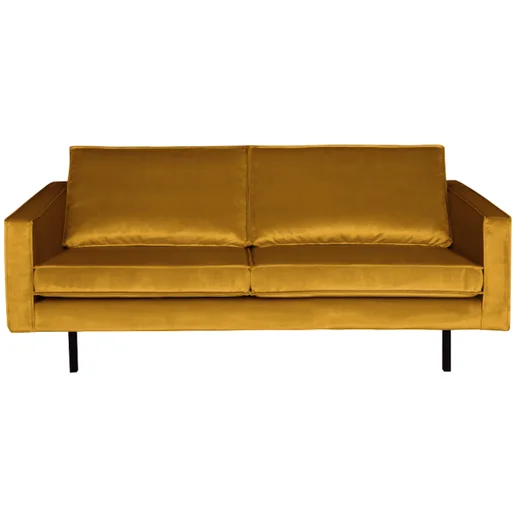 Bank velours geel 5-zits 190 cm