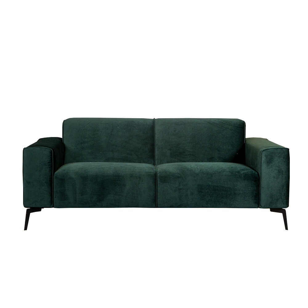 Bank velours groen 5-zits 198 cm
