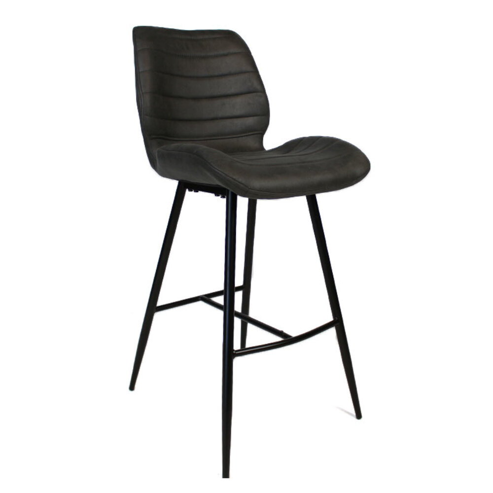 Barkruk microvezel antraciet 71 cm