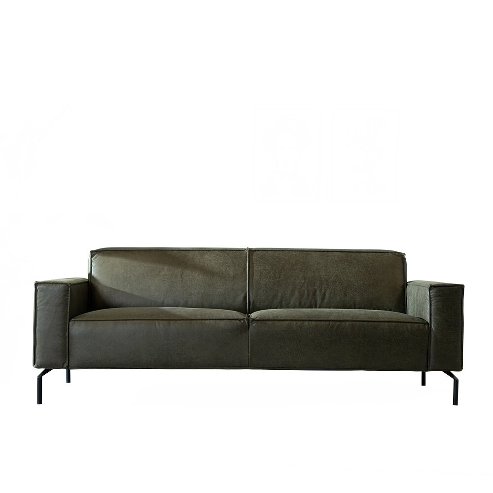 Bank Dele eco leer groen 3-zits