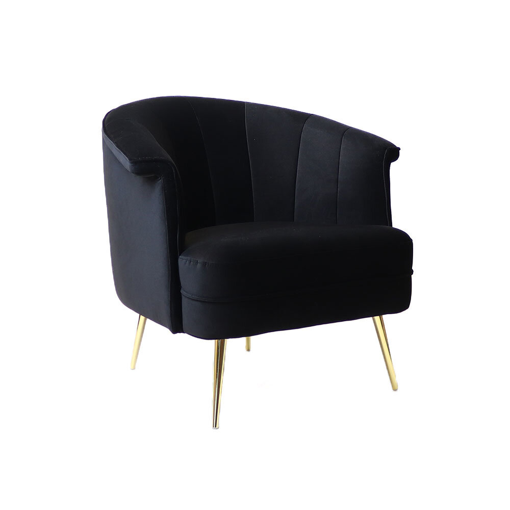 Fauteuil velours zwart