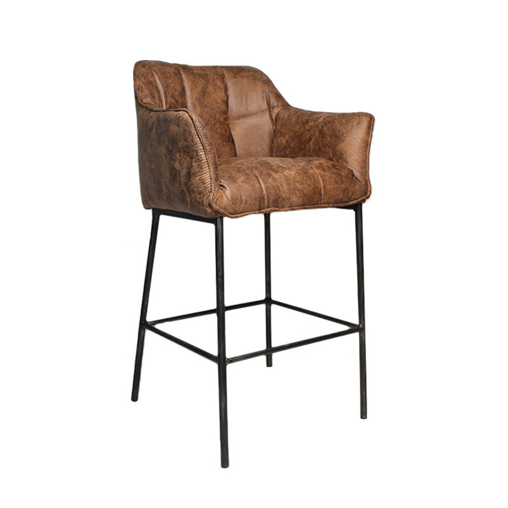 Barkruk microvezel cognac 82 cm 62 cm