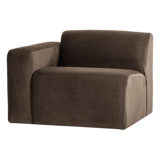 Bank velours 1-zits links 105 cm