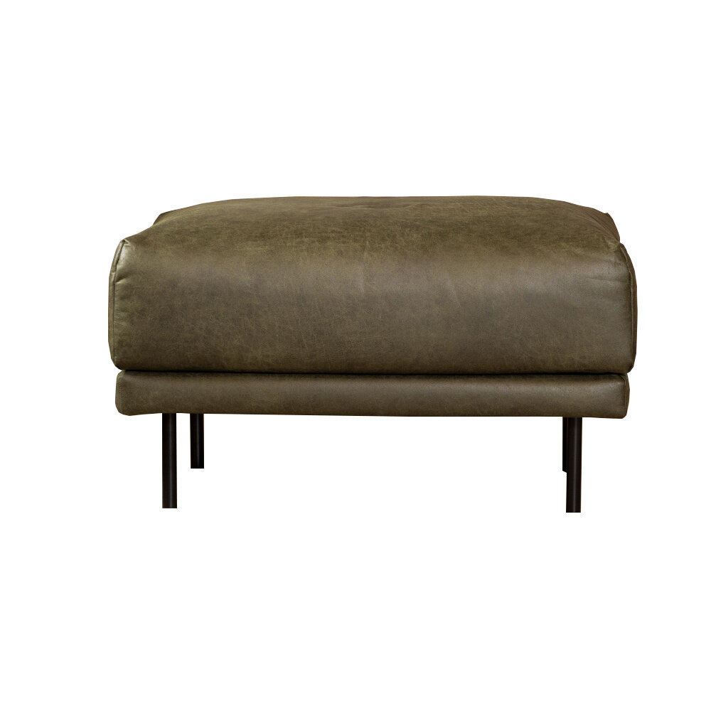 Poef eco-leer olijf groen 90 cm